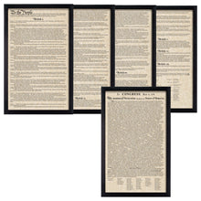 Load image into Gallery viewer, Framed Declaration of Independence Framed Constitution Parchment Paper Wood Frame Glass Pane