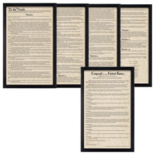 Load image into Gallery viewer, Framed Constitution Framed Bill of Rights Parchment Paper Wood Frame Glass Pane