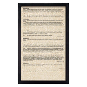 Framed Declaration of Independence, Constitution, Bill of Rights & Constitutional Amendments 11-27 (Complete Set)