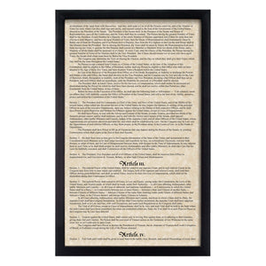 Framed Declaration of Independence, Constitution & Bill of Rights